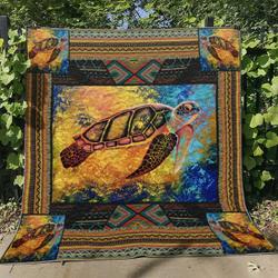 Turtle Ver18 Quilt Blanket Th1507 Fan Made and Home Decor