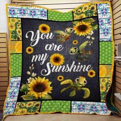 Turtle You Are My Sunshine Quilt Blanket and Home Decor