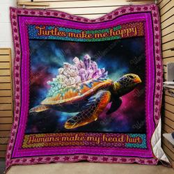 Turtles Make Me Happy Quilt Lp03 and Home Decor