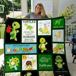 Turtles Make Me Happy Quilt Ss048 and Home Decor