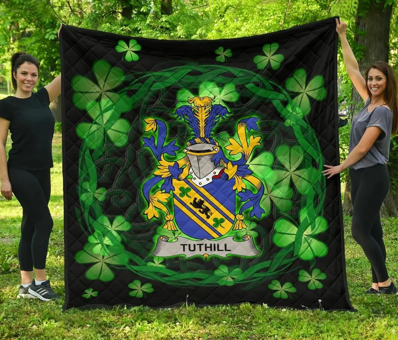 Tuthill Ireland Irish Celtic Shamrock Knot Circle JFJ14280 3D Customized Quilt 2707 and Home Decor