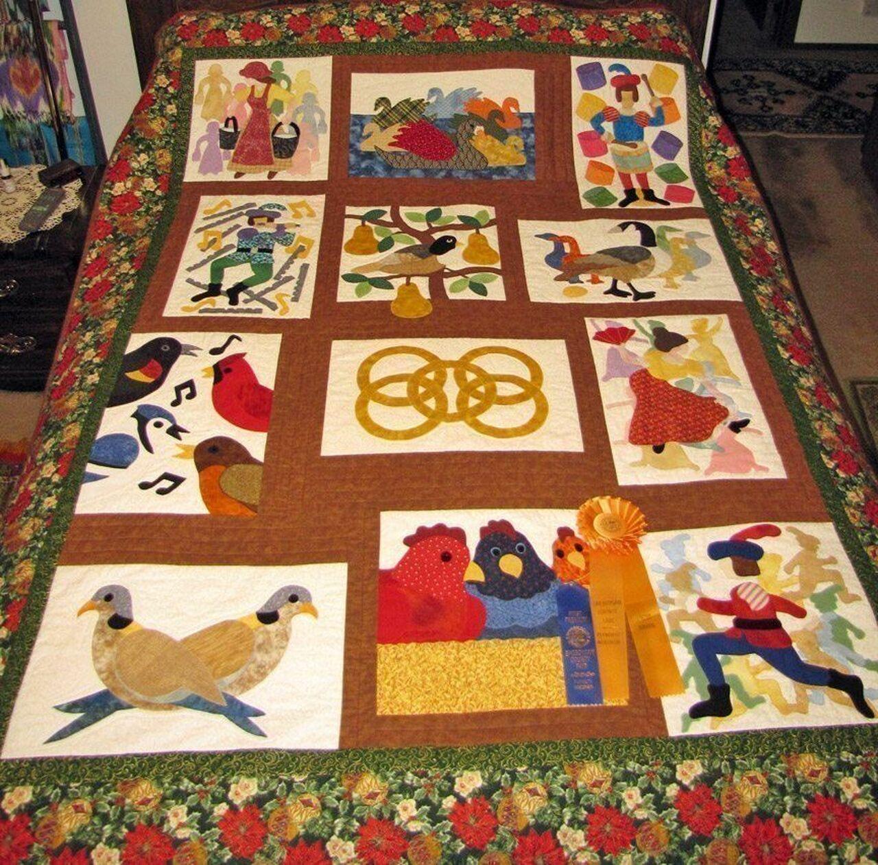 Twelve Days Of Christmas Clm020774 Quilt Blanket and Home Decor