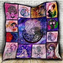 Two Sides Of Gemini Blanket Kc1707 Quilt and Home Decor