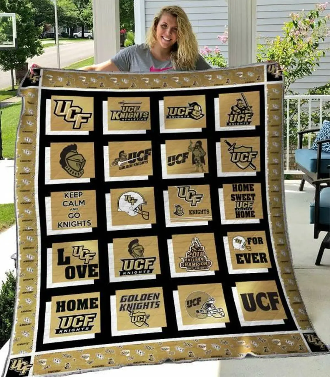 Ucf Knights Quilt Blanket B030630 Quilt and Home Decor