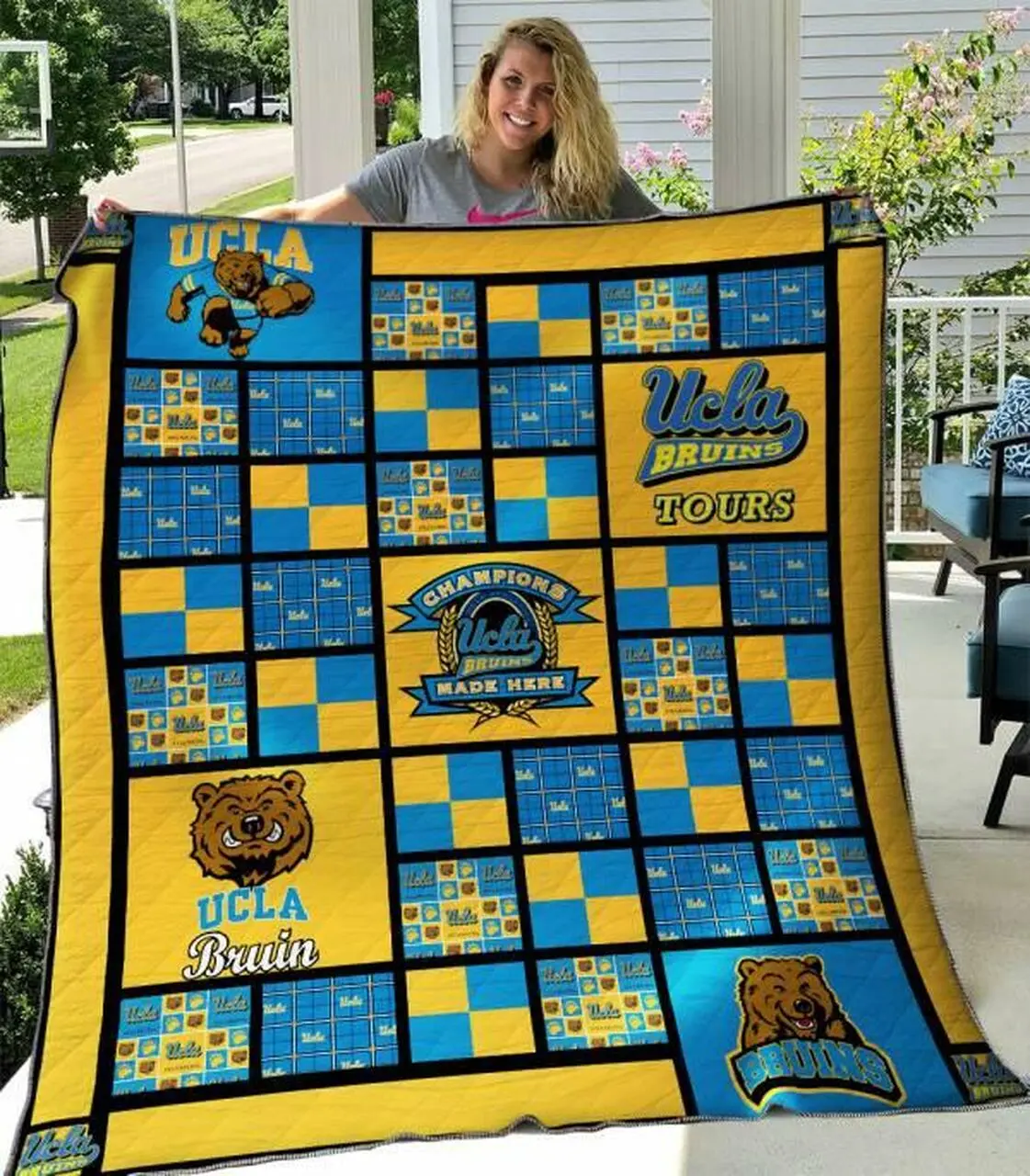 Ucla Bruins Quilt Blanket B030633 Quilt and Home Decor