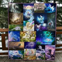 Unicorn 2 Customize Quilt Blanket and Home Decor