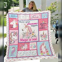 Unicorn Awesome E Quilt Derqet and Home Decor