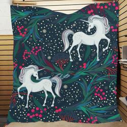 Unicorn-Cherry Quilt and Home Decor