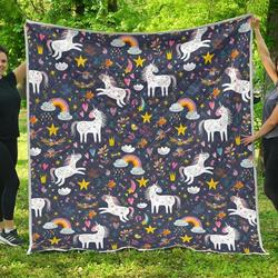 Unicorn Dream Cartoon Cl17100656Mdq Quilt Blanket and Home Decor