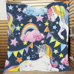 Unicorn-Rainbow Quilt and Home Decor