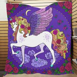 Unicorn-Rose Quilt and Home Decor
