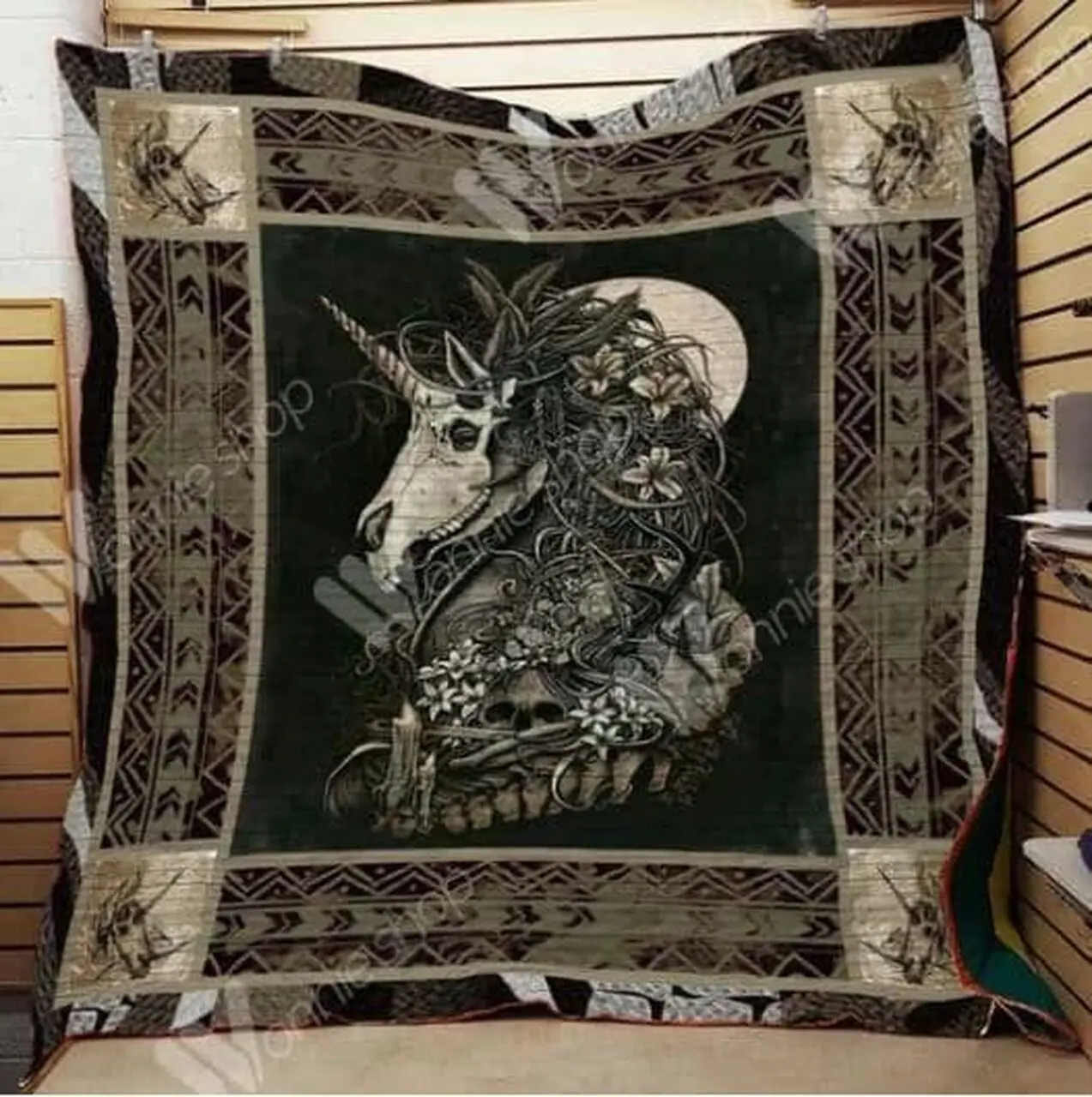 Unicorn Unicorn Skull Cla18120956Q Quilt Blanket and Home Decor