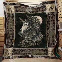 Unicorn Unicorn Skull Cla18120956Q Quilt Blanket and Home Decor
