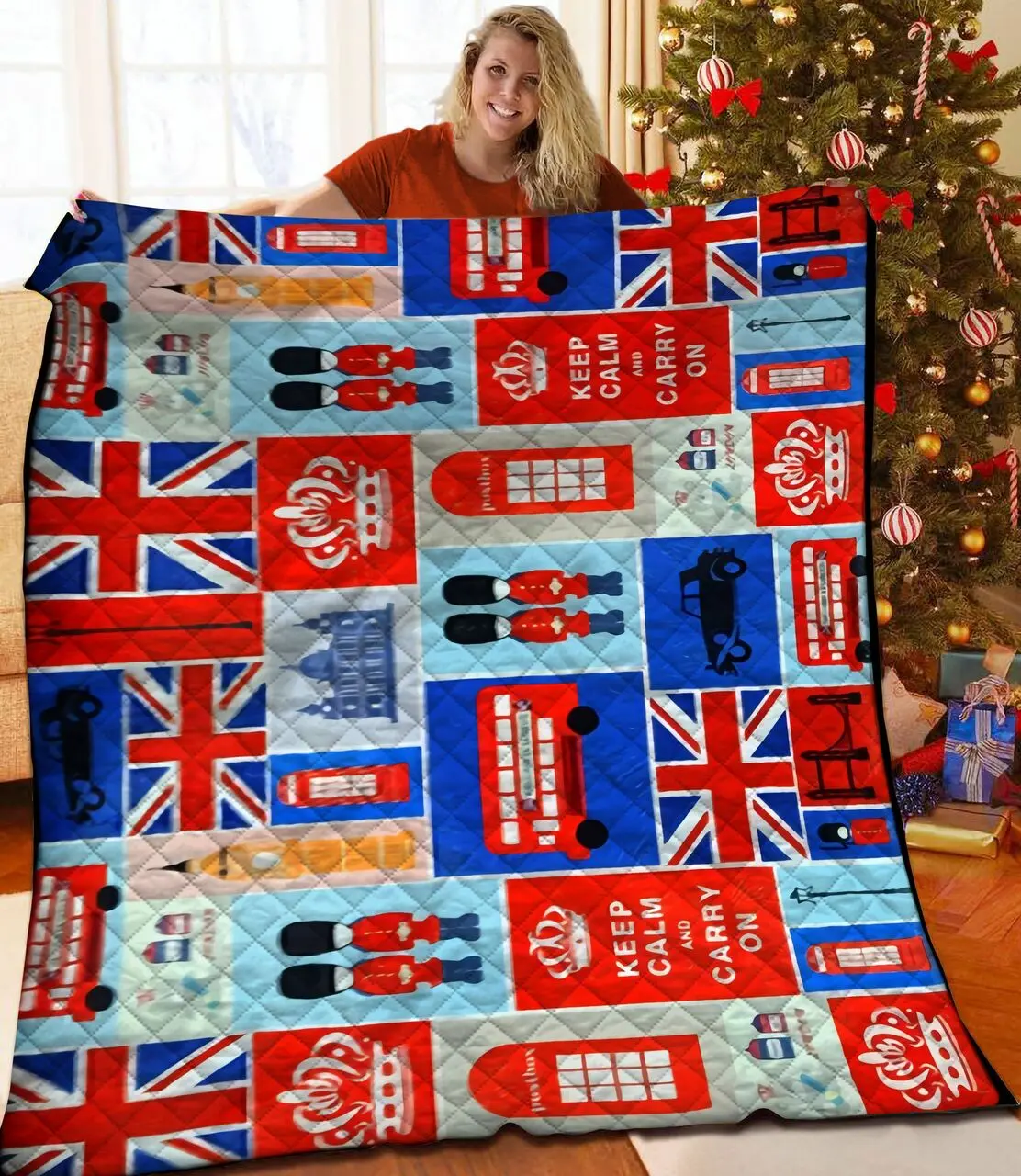 United Kingdom Flag JFJ14361 3D Customized Quilt 2707 and Home Decor