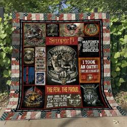 United States Marines Dog Tl100630 Quilt Blanket and Home Decor
