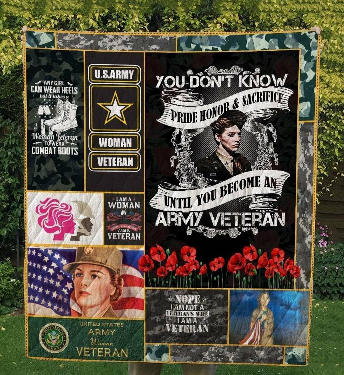 United States Woman Veteran Quilt For American Women and Home Decor