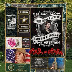 United States Woman Veteran Quilt For American Women and Home Decor