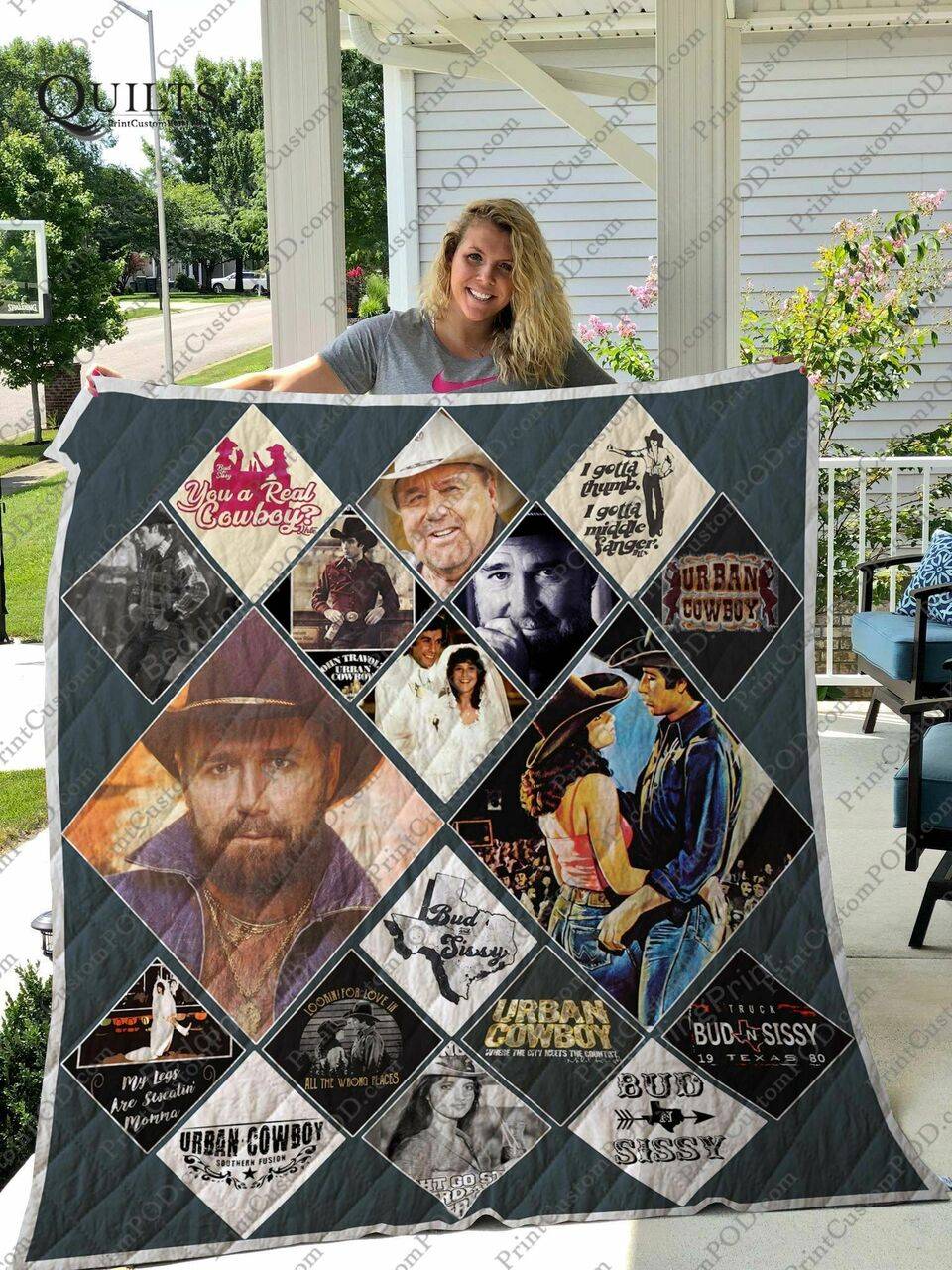 Urban Cowboy And John Travolta Quilt Blanket and Home Decor