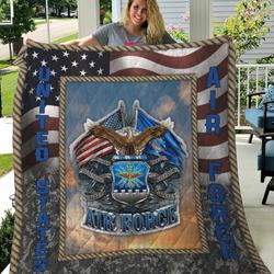 Us Air Force American Eagle Quilt Blanket Great Customized Blanket Gifts For Birthday Christmas Thanksgiving and Home Decor