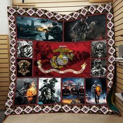 Us Marine Corps 3 Veteran Quilt and Home Decor