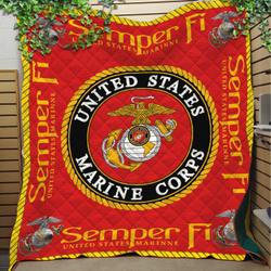 Us Marine Like Quilt Blanket Dhc1402975Td and Home Decor