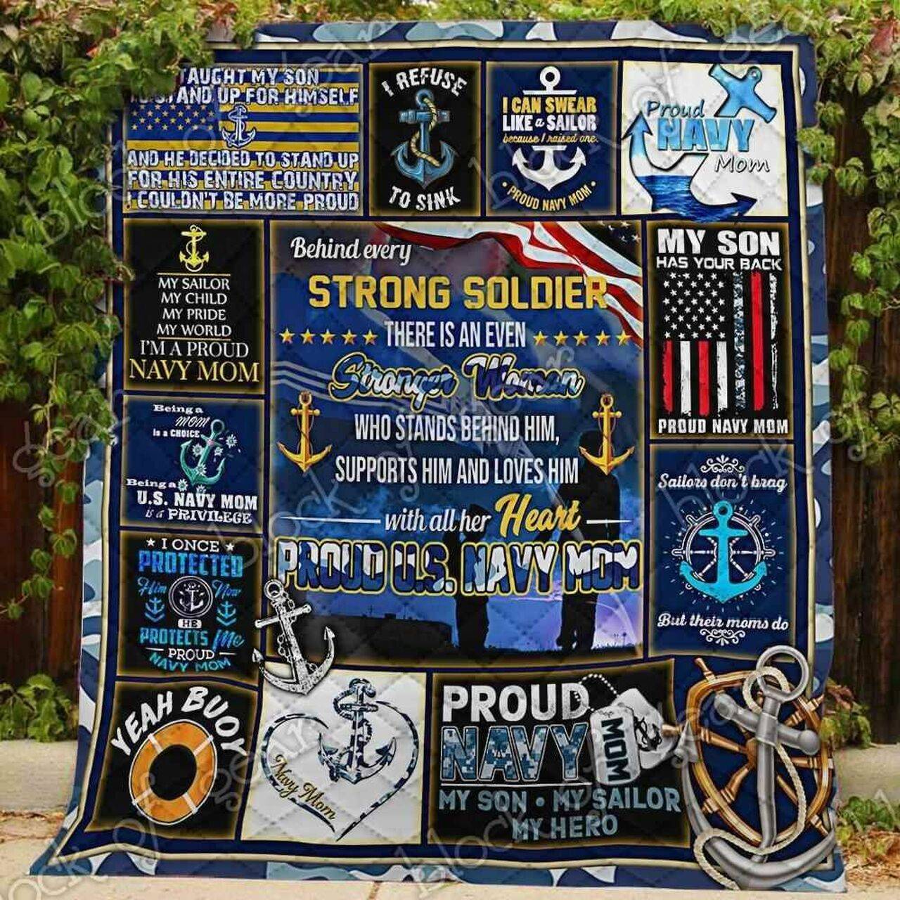 Us Navy Mom Blanket Kc1807 Quilt and Home Decor