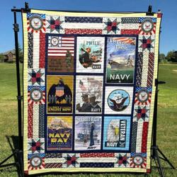 Us Navy Quilt Blanket Lk08  Quilt and Home Decor