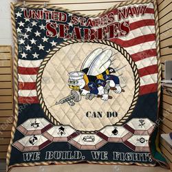Us Navy Seabee Blanket  Htt-Qct00024  Quilt and Home Decor