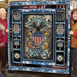 Us Navy Veteran 3D Blanket Th0807 Quilt and Home Decor