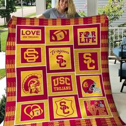 Usc Trojans Ver2 Blanket Th1507 Quilt and Home Decor