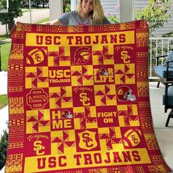 Usc Trojans Ver3 Blanket Th1507 Quilt and Home Decor