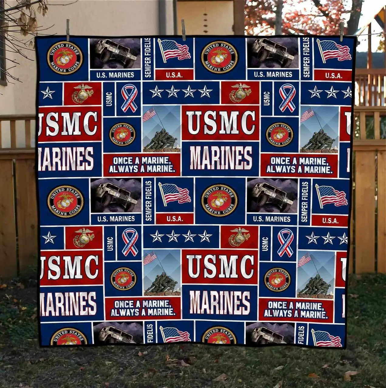 Usmc Marine Blanket Th0807 Quilt and Home Decor
