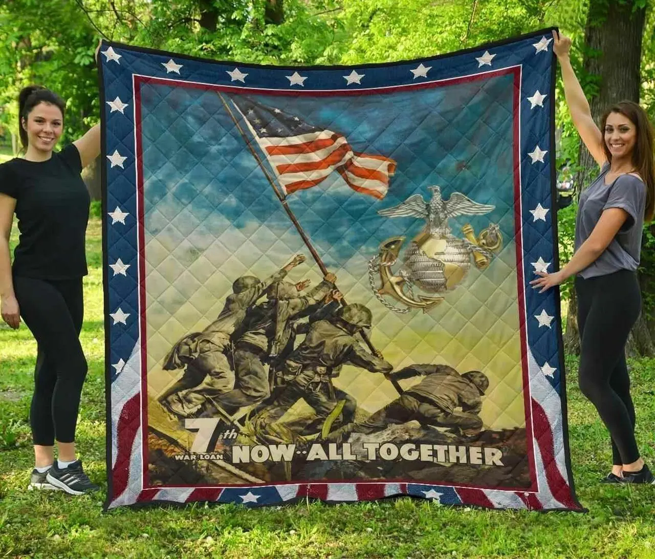 Usmc Now All Together Blanket Th0807 Quilt and Home Decor