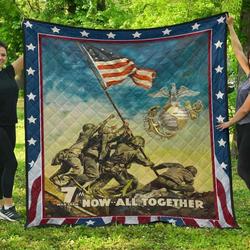 Usmc Now All Together Blanket Th0807 Quilt and Home Decor