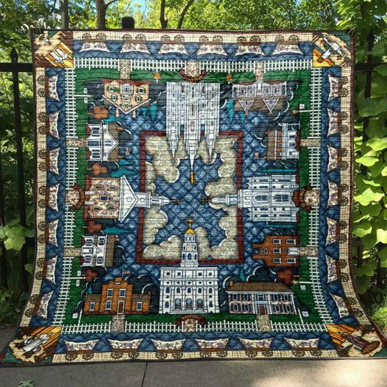 Utah Pioneer History Quilt Blanket Hn57 Quilt and Home Decor