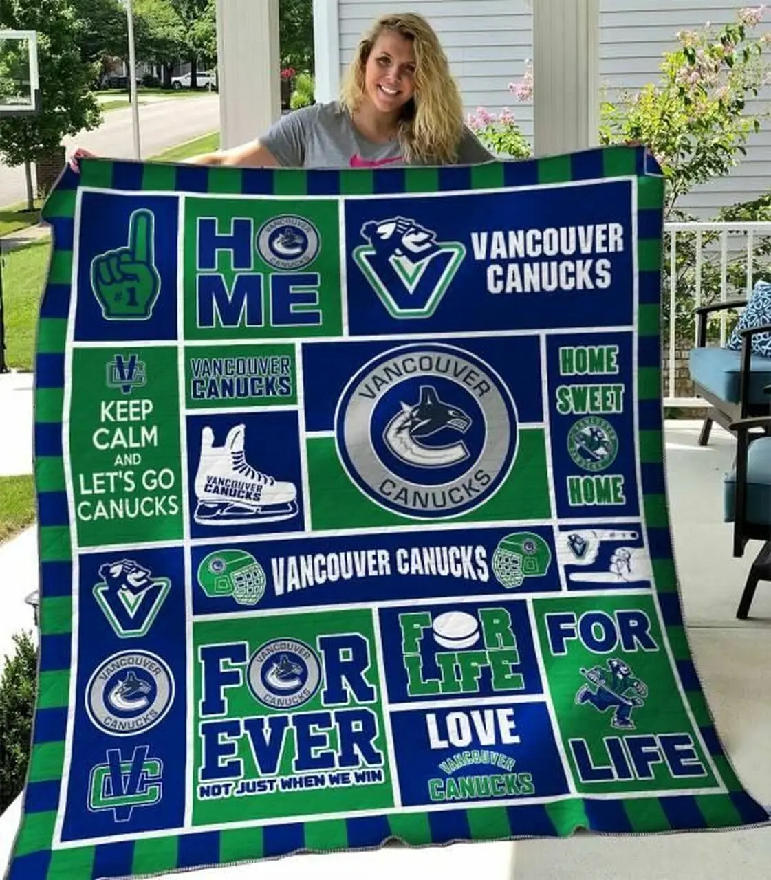 Vancouver Canucks Quilt Blanket 04 and Home Decor
