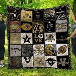 Vanderbilt Football Quilt Blanket Great Customized Gifts For Birthday Christmas Thanksgiving Perfect Gifts For American Football Lover and Home Decor