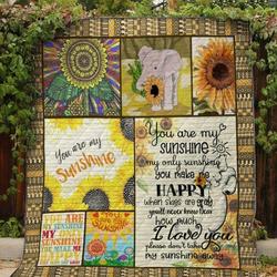 Vb Elephan Sunflower 2303 1 Quilt Blanket  Quilt and Home Decor