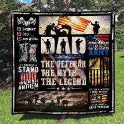 Veteran Dad Blanket Kc1307 Quilt and Home Decor