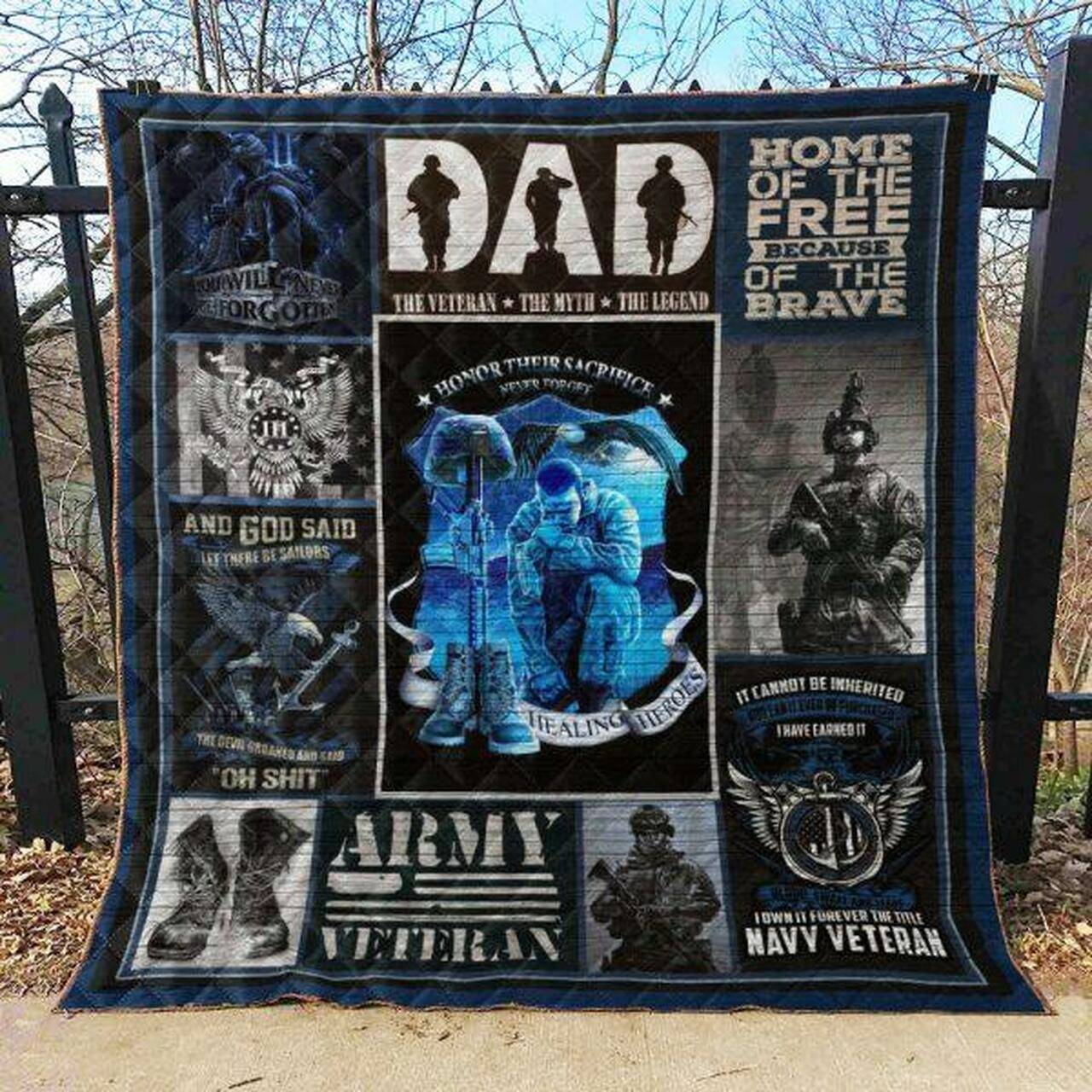 Veteran Quilt Blanket Ver 13 Quilt and Home Decor