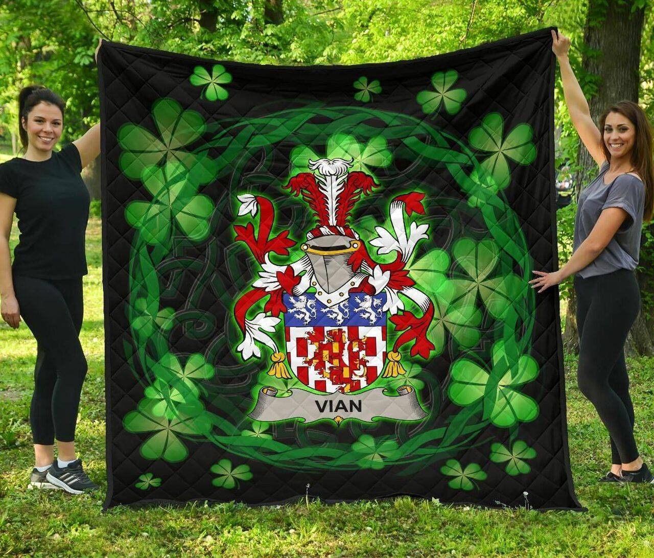 Vian Ireland Irish Celtic Shamrock Knot Circle JFJ14440 3D Customized Quilt 2707 and Home Decor