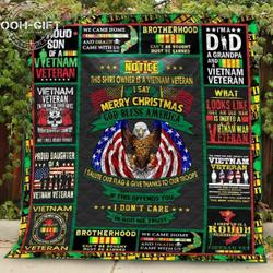 Vietnam Veteran 03 3D Blanket Th0807 Quilt and Home Decor