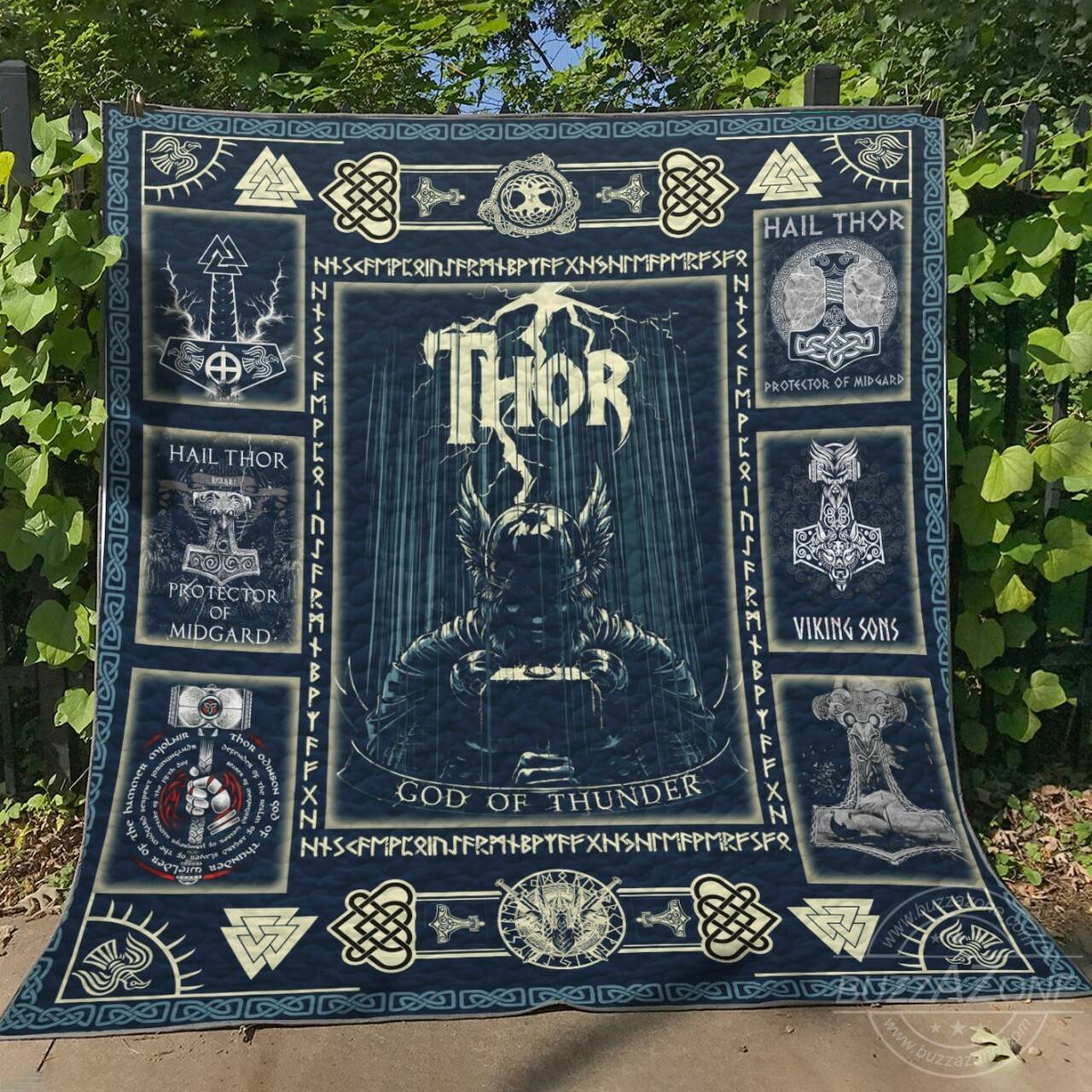Viking Thor God Of Thuner Quilt and Home Decor