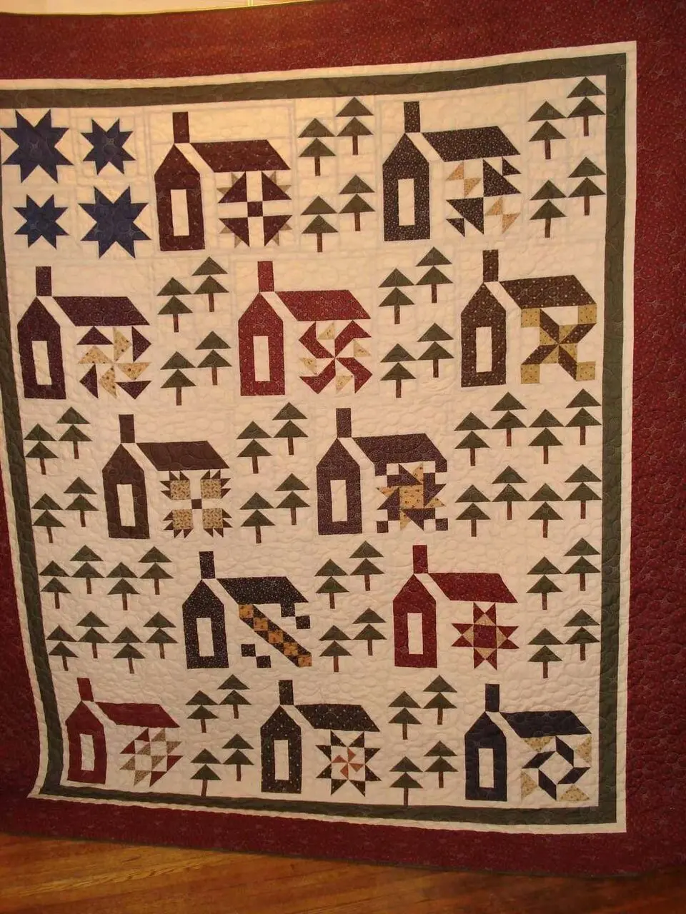 Village Houses Cla1910494Q Quilt Blanket and Home Decor