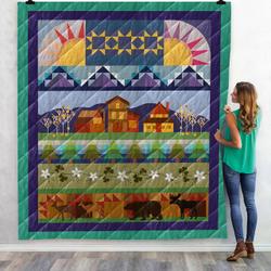 Village HUR3842 3D Customized Quilt 2407 and Home Decor