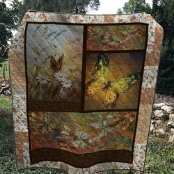 Vintage Butterfly Flower Quilt and Home Decor