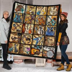 Vintage Guitar Amazing Gift Idea For Guitar Lover Quilt and Home Decor