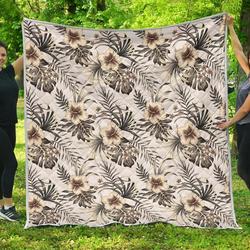 Vintage Hibiscus Plumeria Cl17100669Mdq Quilt Blanket and Home Decor