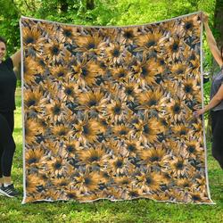 Vintage Sunflower Cl17100678Mdq Quilt Blanket and Home Decor