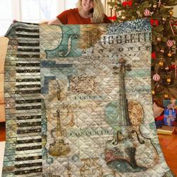 Vintage Violin JFJ14474 3D Customized Quilt 2707 and Home Decor